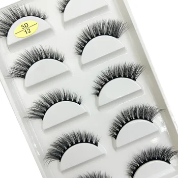 Natural 3D Mink False Eyelashes, Makeup Fake Eye Lashes, Faux Cils, Make Up Beauty Tools, Wholesale, 5 Pairs - Image 4