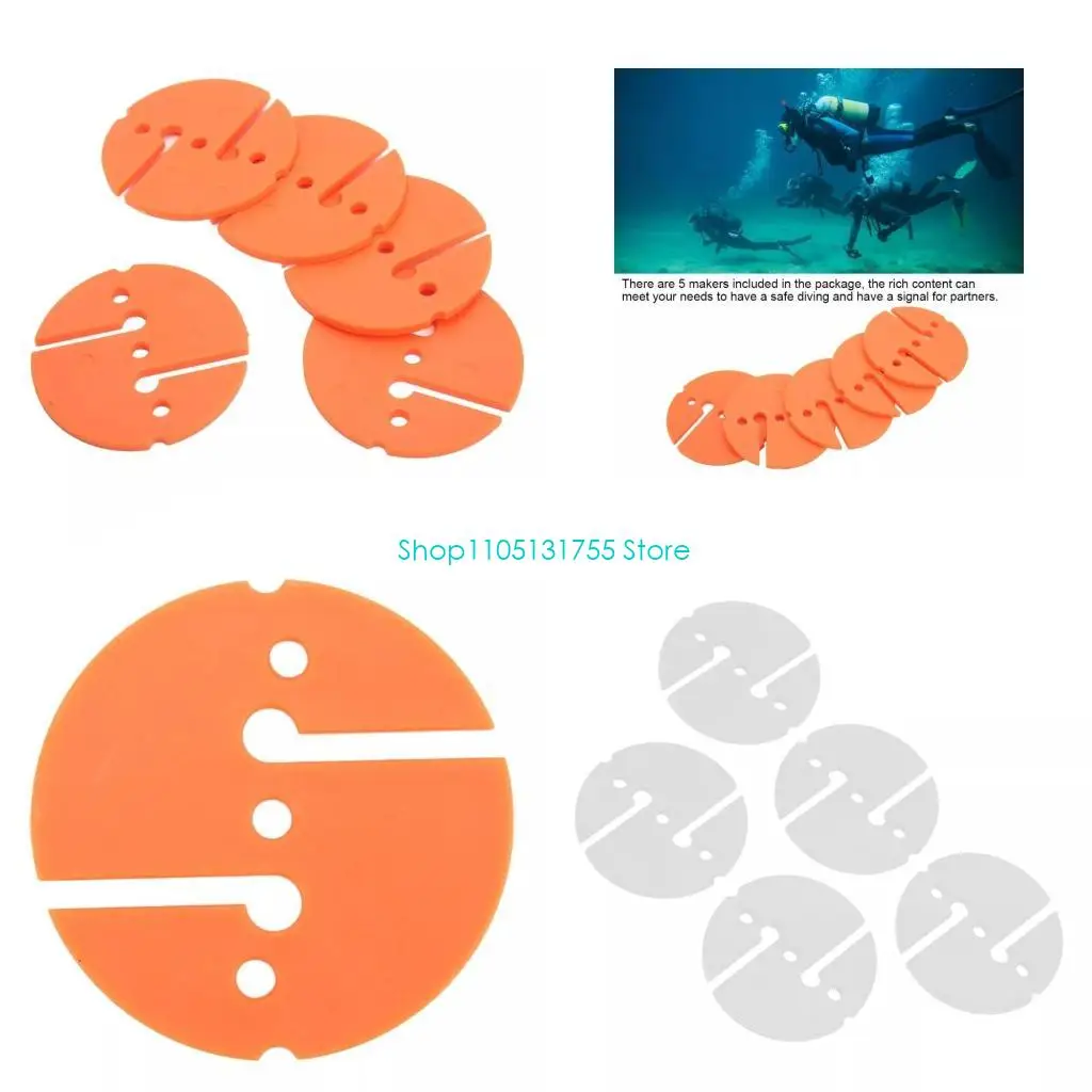 

K0EF 5 шт. круговые маркеры для дайвинга, круглый индикатор направляющей веревки для дайвера-пещеры