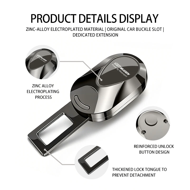For Honda Car Seat Belt Clip Extender Safety Seatbelt Lock Buckle Accessories Mugen Power Typer Civic Accord CRV view 2