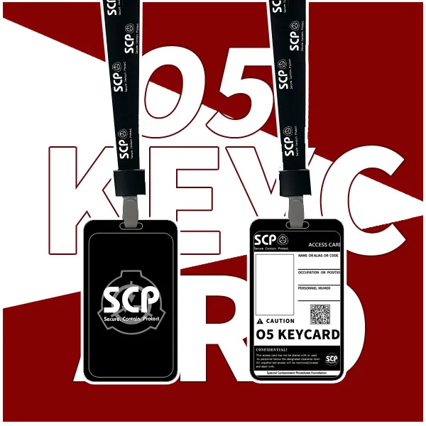 SCP Special Containment Procedures Foundation Credit Card Holder Set PVC Bus IC Case Pendant Necklace Keychain Cosplay Prop Gift