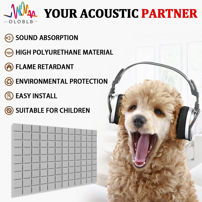 Acoustic Soundproof Foam Panels 6/12/24pcs For Home Office Recoding Studio With Beveled Edge 9 Block Tiles Sound Insulation Pad