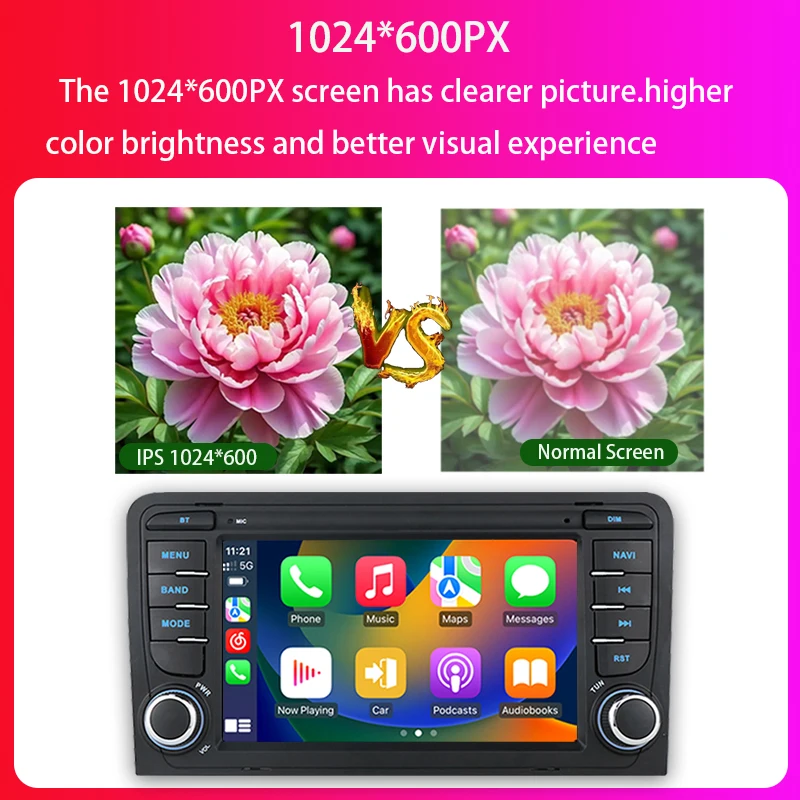 FOR  Audi A3 (2003-2010)(7inch Screen) Car Radio Android 13 Wireless Carplay Multimedia Video Player
