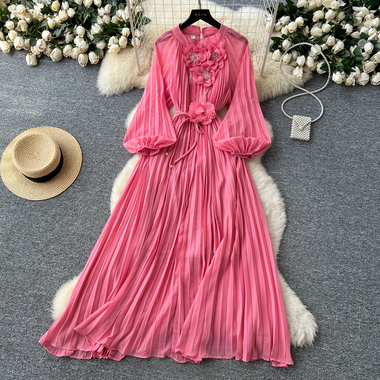 فستان أنيق مثير عالي الخصر ثلاثي الأبعاد من حجر الراين لقضاء العطلات فستان نسائي ضيق للحفلات الاحتفالية