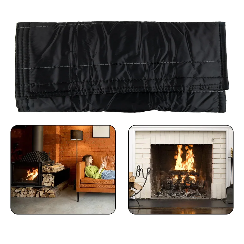 

Fireproof Fiber Blanket Air Black39*32in/45*34in/51*39in Doors Fire Furnace Blocking Blanket Fireplace Screens Fireplaces