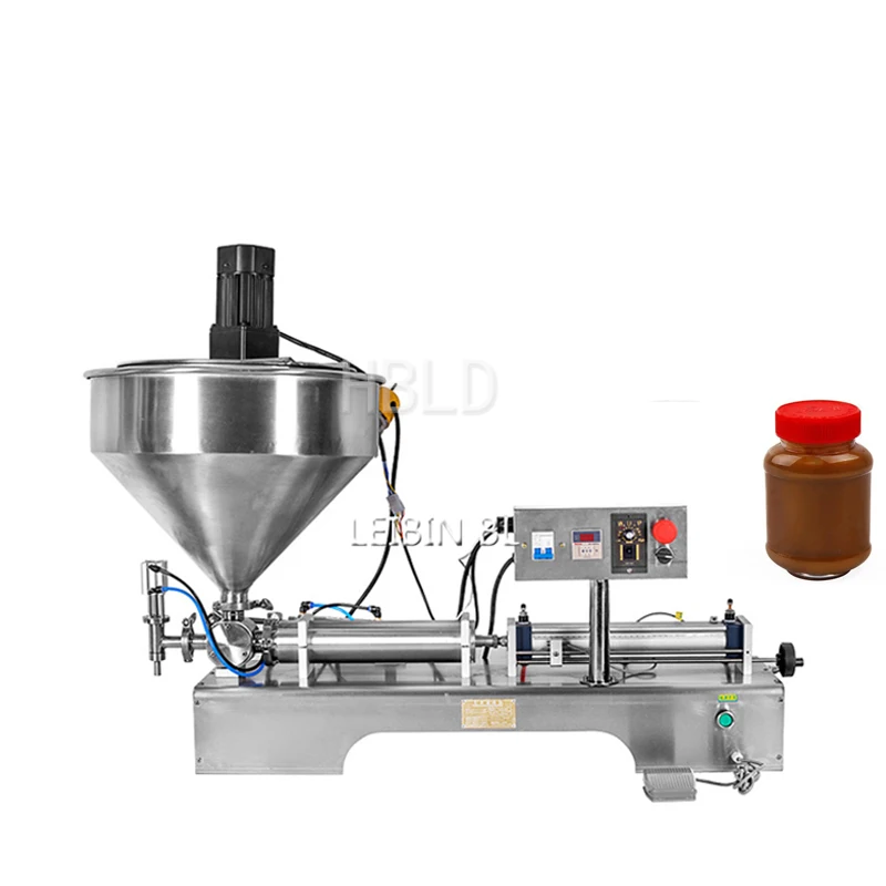 Horizontal Pneumatic Filling Machine 50-500ml Liquid And Paste Filling Machine With Heating And Stirring Functions