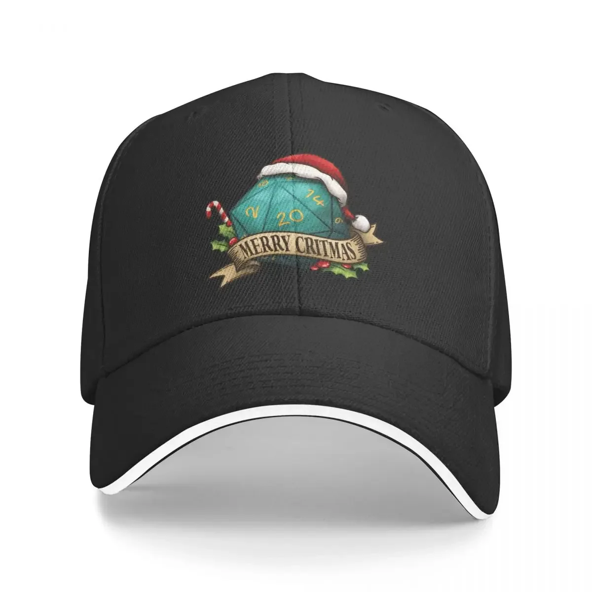 

D20 Merry Critmas Dice Baseball Cap Big Size Hat hats on offer summer hat Women's Golf Wear Men's