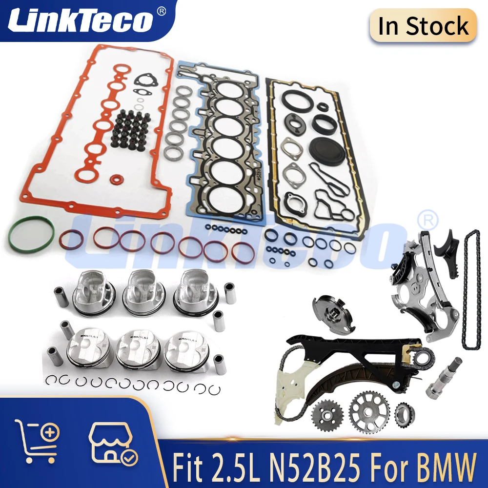 

Engine Parts Full Gasket Set Piston Timing Chain Kit Fit 2.5L N52B25 For BMW E90 E93 E92 E60 E61 E85 E83 E89 F10 X3 Z4 2.5 L