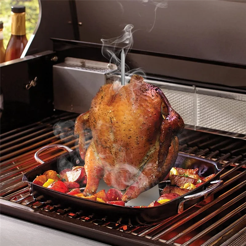 B38B-Stainless Steel Vertical Meat Spit BBQ Skewer Stand For Enjoyable Indoor And Outdoor Grilling Experiences