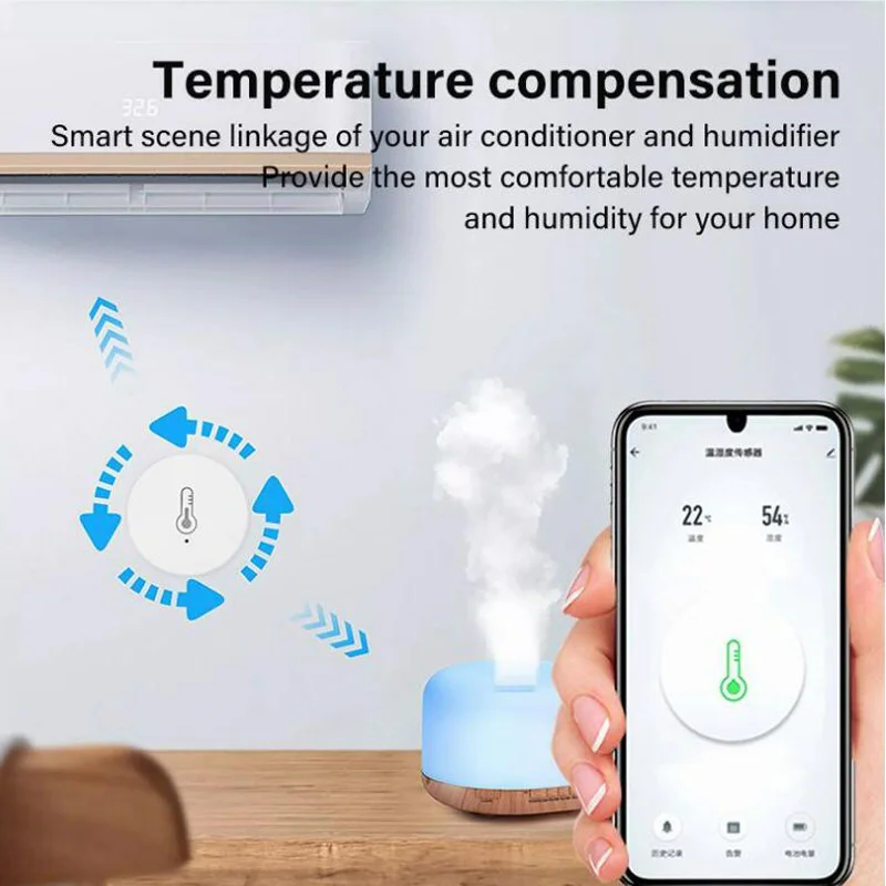 Tuya Zigbee-Sensor inteligente de temperatura y humedad, Control remoto por aplicación Smart Life, funciona con Alexa y Google Home