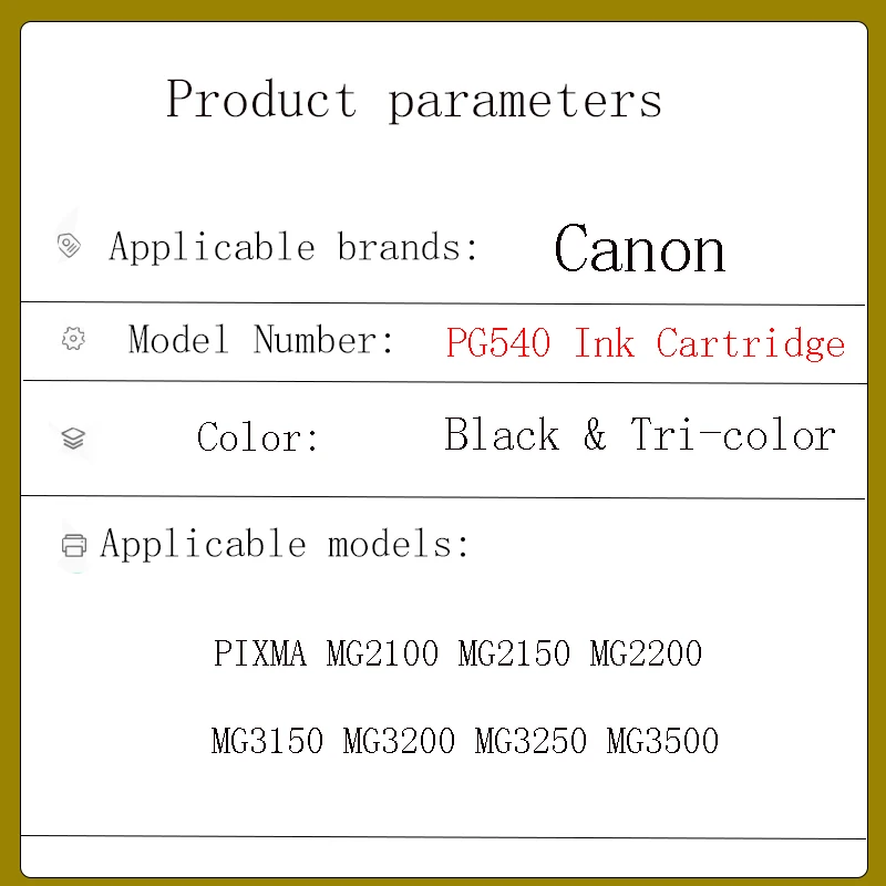 For Canon PG-540 PG540 CL541 CL-541 Ink Cartridges PG 540 CL 541 PIXMA mg3250 MG3255 MG3550 MG4100 mg4150 MG4200 mg4250 PG-540XL