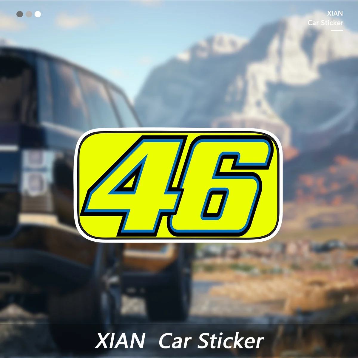 1PC Fluorescent Yellow Racing Number 46 Stickers Waterproof Vinyl Decal for Car Motorcycle Helmet Decor