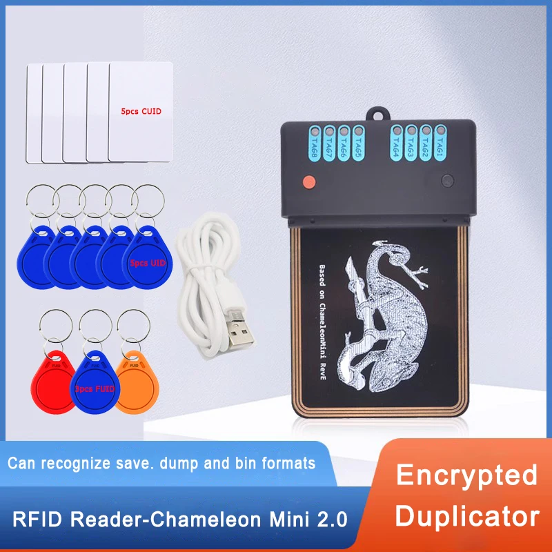 

RFID Chameleon Rdv Mini 2.0 Card Reader Proxmark3 NFC Key Detection Copier 13.56Mhz Token Writer ISO14443 Tag Duplicator