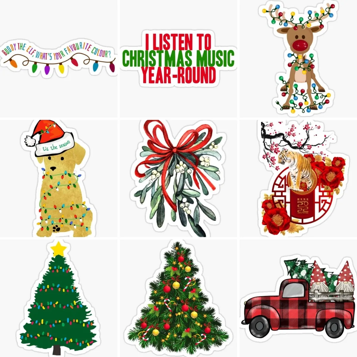 

Christmas New Year Sticker Motorcycle Car Window Laptop Wall Door Truck Bicycle Van Glass Camper Room PVC Decal Accessories