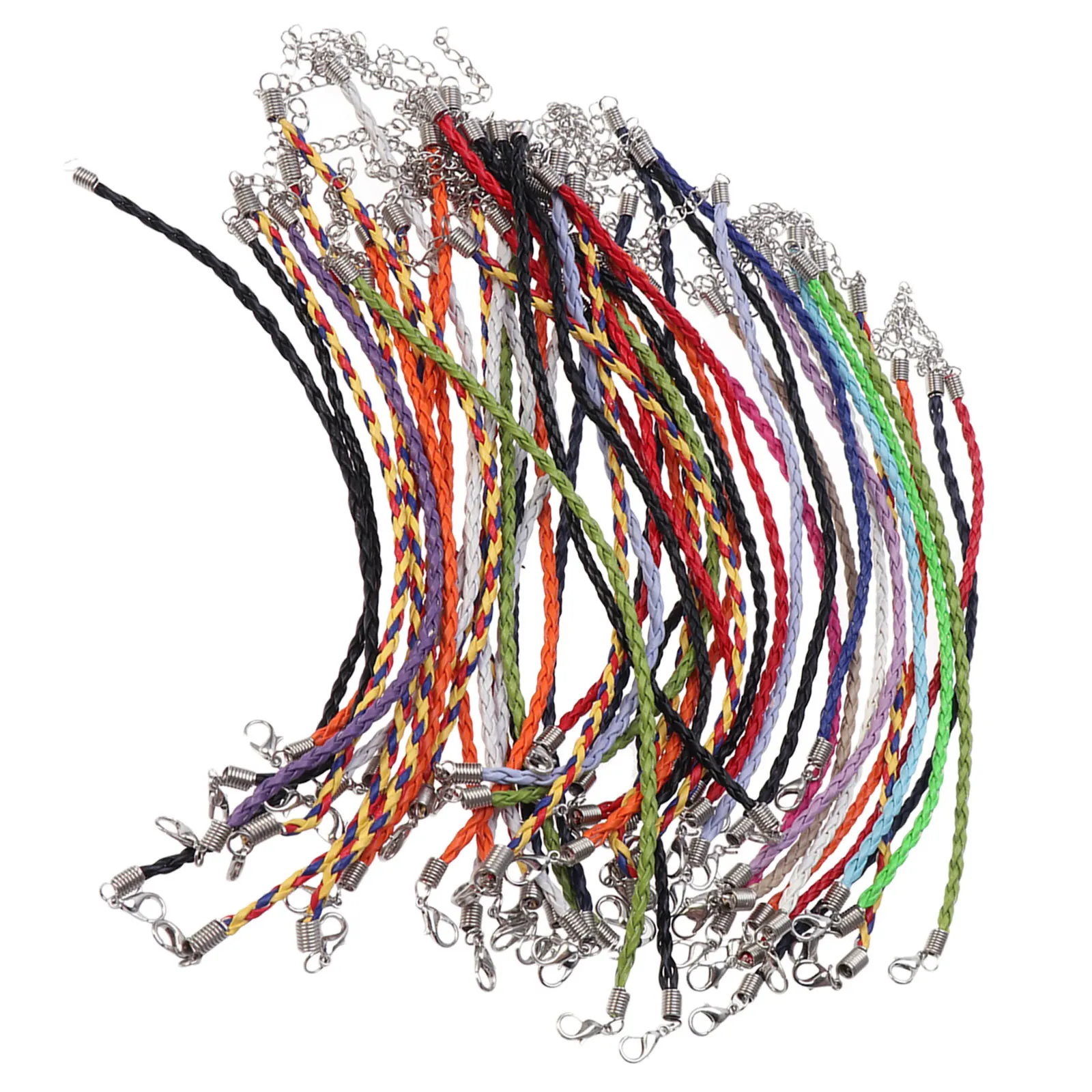

30Pcs Handicrafts Braided Ropes for Bracelets Colorful Artificial Cord with Clasp DIY Adjustable Rope Bracelet Set