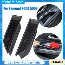 Car Door Handle Armrest Storage Box Case Holder Container Tray Apply For Peugeot 3008 5008 GT 2016-2023