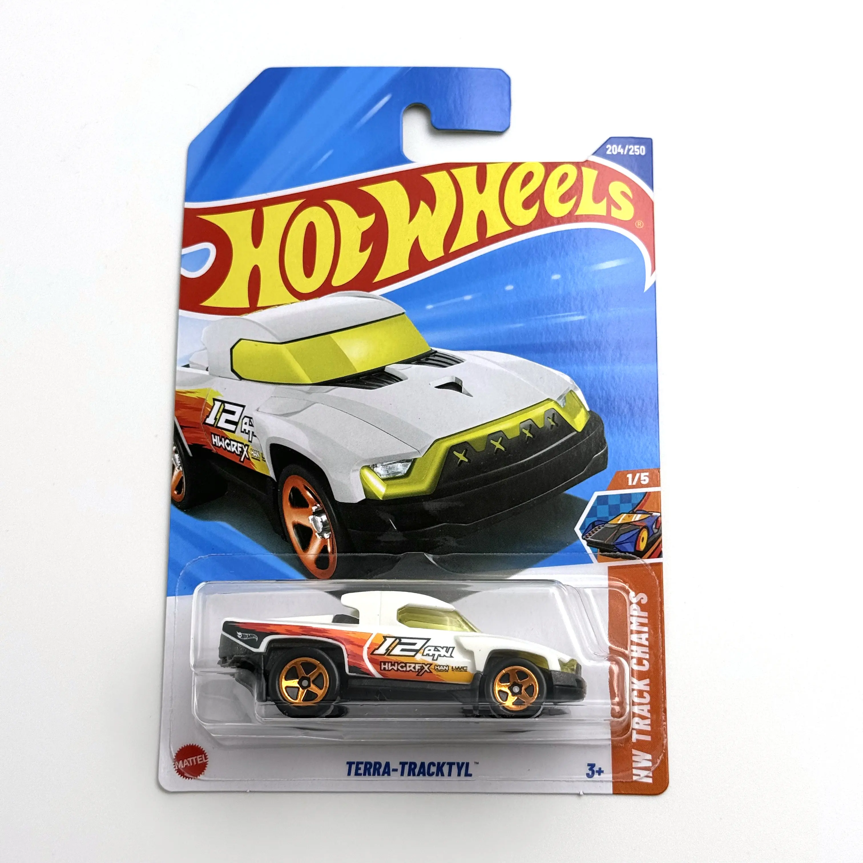 

Металлическая литая модель игрушечного автомобиля Hot Wheels 2025 Terra-Tracktyl, белая, масштаб 1:64