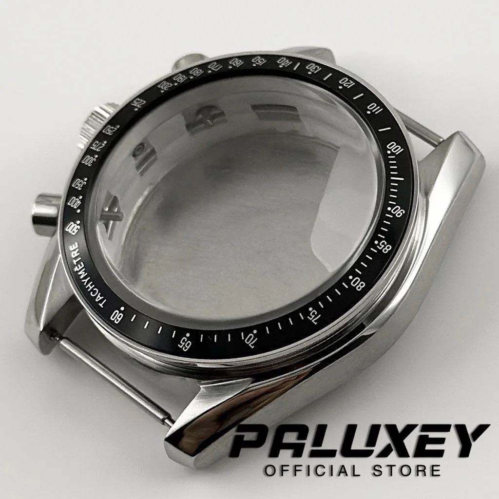 40mm Men\'s Watches Metal Watch Case Accessories Watch Parts For VK63 VK63A Quartz Movement Fits 20mm strap Watch Box