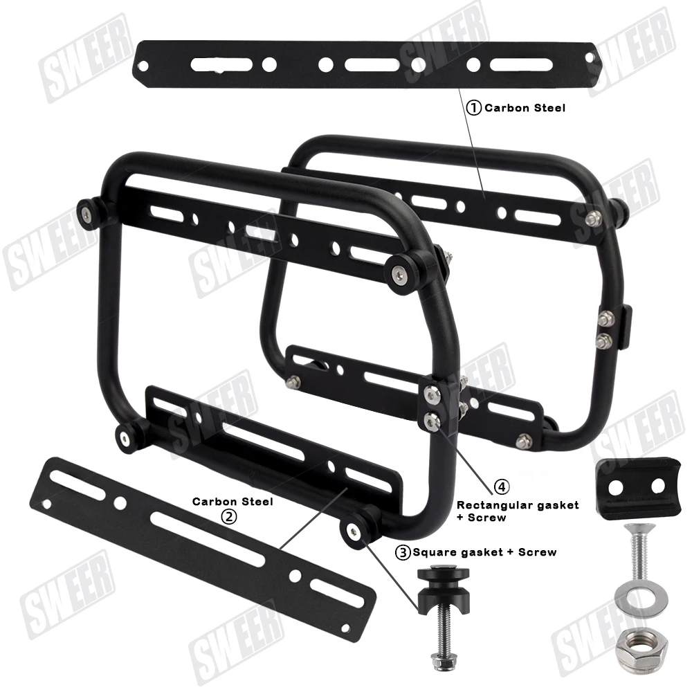 Motorcycle Side Case Bracket Frame DIY Quick Detachable Universal For Yamaha Honda Suzuki Kawasaki Side Luggage Rack Frame Parts