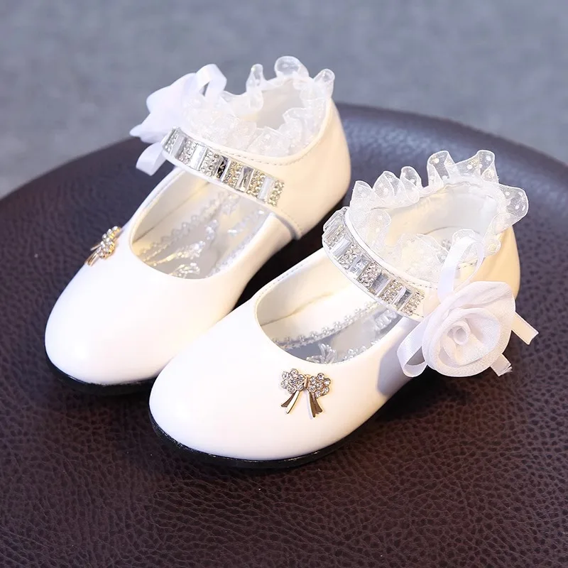 

CUHK Children's Single Shoes Children's Leather Shoes Girls' Shoes Dance Children's Day Performance Shoes White Princess Shoes