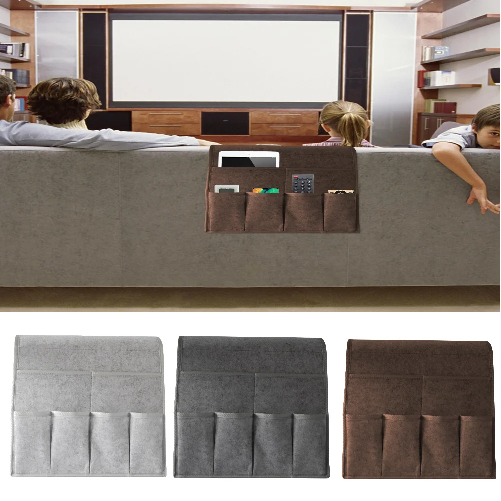 

Felt Bedside Storage Bag Organizer Bed Desk Bag Sofa TV Remote Control Hanging Caddy Couch Storage Organizer Bed Holder Pockets