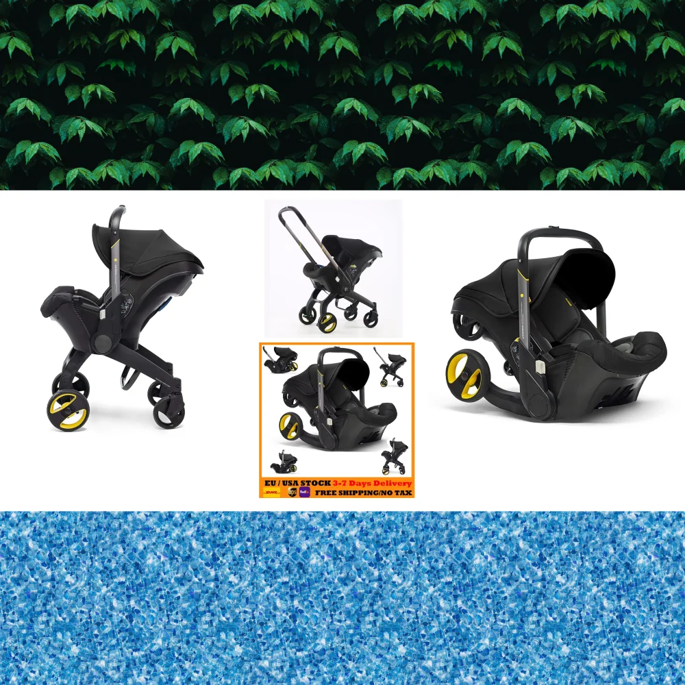 Passeggino per bambini, carrozzina multifunzionale 4 in 1, leggera, portatile, pieghevole, ideale per i viaggi, con maniglia per spingere, quattro ruote, design elegante, adatto a diverse situazioni,