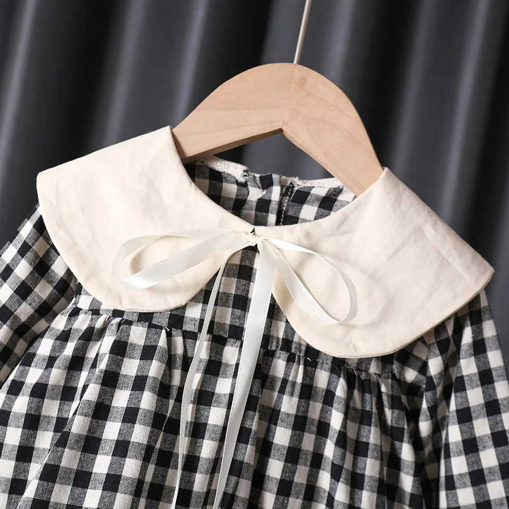 Süße Mädchen Prinzessin Kleid Kinder Frühling Herbst Baby Kleinkinder Bogen Geflochten Patchwork Party Kleider Vestidos Kinder – Detail 8