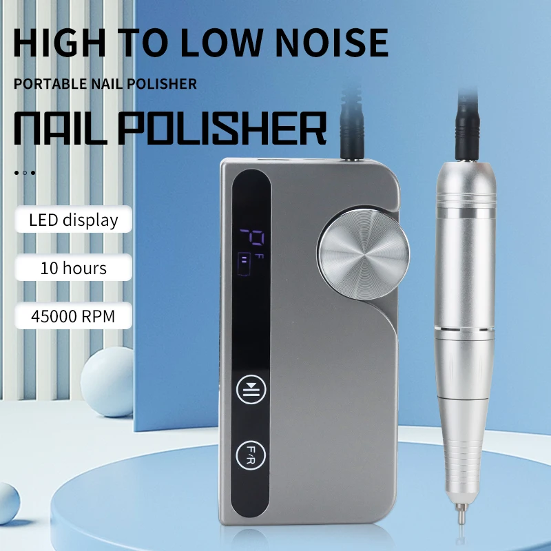 

Professional Electric Nail Drill Machine 45000RPM Rechargeable Portable Gel Nails Polish Manicure Tool for Nail Drills