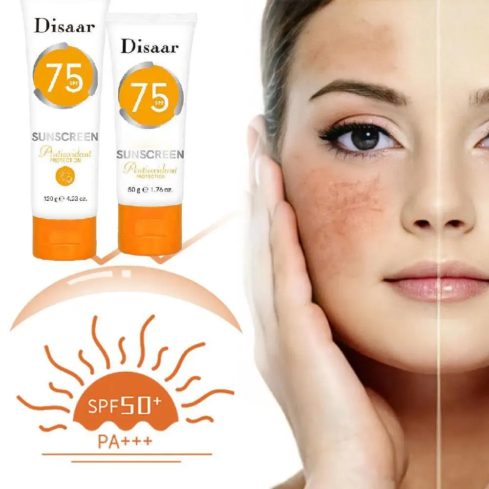 

SPF75+ Isolation UV Protection Moisturizing Sunscreen Small Yellow Waterproof Refreshing Non-greasy Bottle Sunscreen Cream