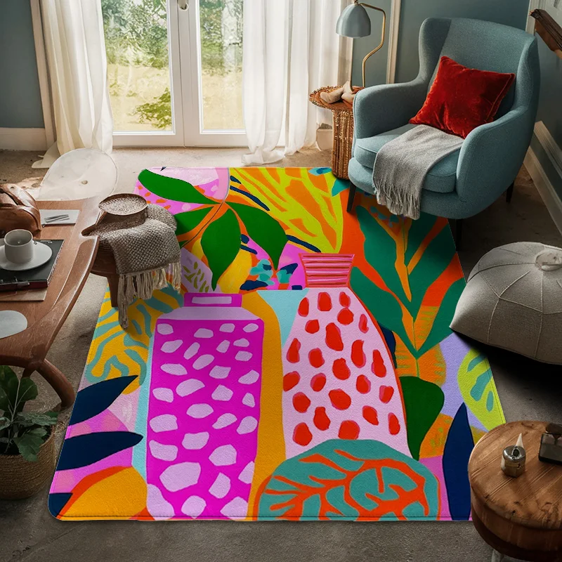 Home Dust Mat Morandi Color Large Floor Mat Abstract Art Figure Non-slip Cafe Living Room Dual-use  kitchen rug 80x120cm