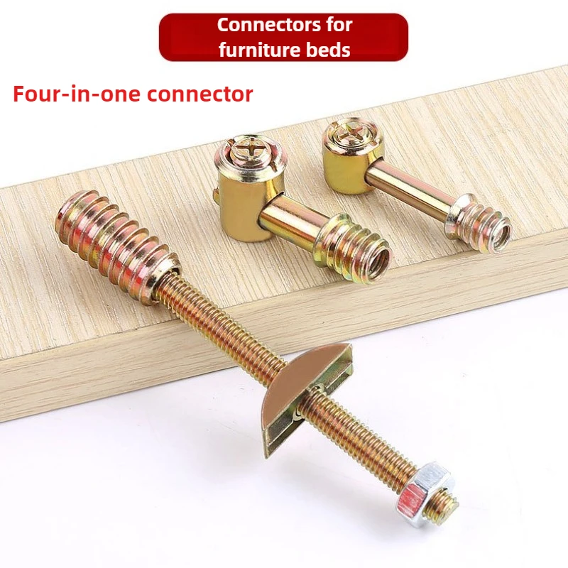 

Furniture Screws Furniture Four-in-One Connector Eccentric Wheel Accessories Assembled Hammer Screws M6/M8 2Set