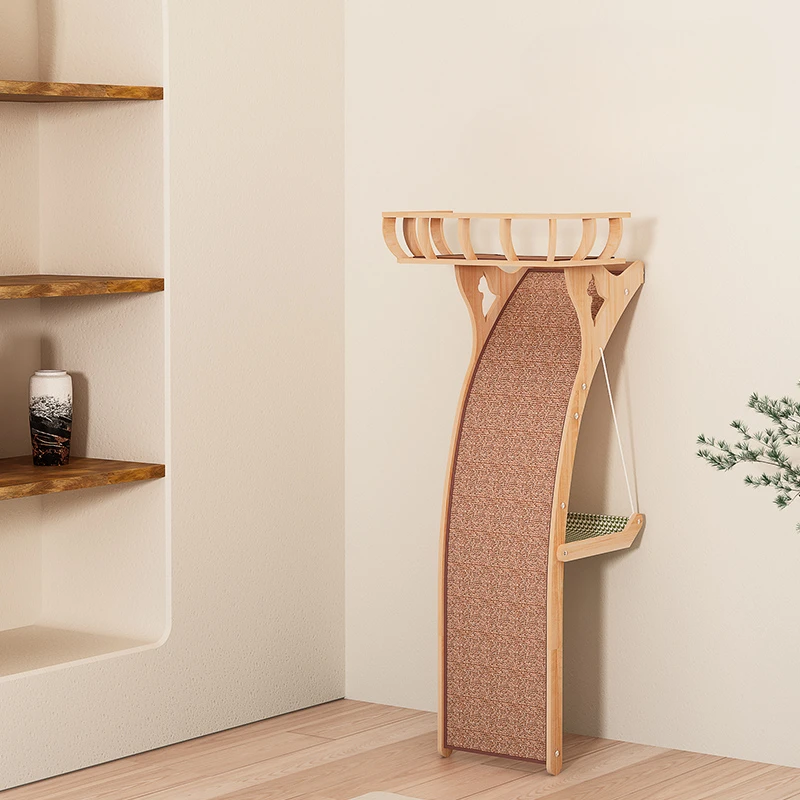 Moderne Houten Muur Krabpaal Ontwerpers Nordic Scratcher Krabpaal Schraper Mat voor Katten voor Huisdier Producten Columpio Gato FYCT