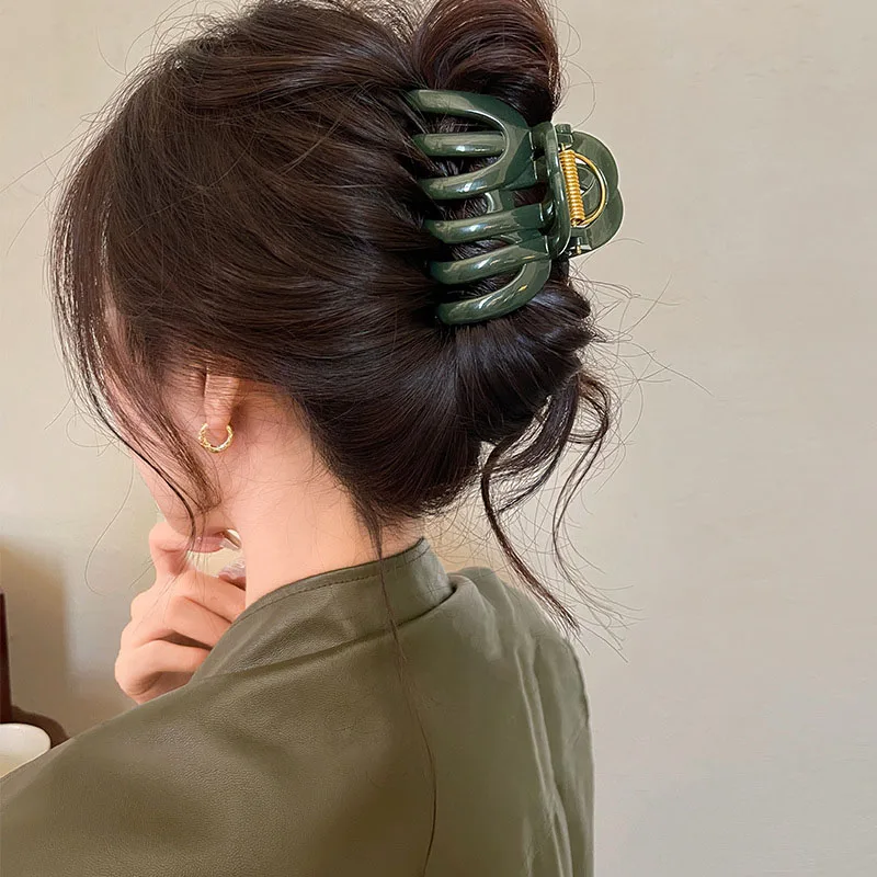 2025 Hot Design Top Grade Pumpkin Hair Claw Clip For Women Back Long Hair Hold Barrette Hairpin Hair Crab Clips Hair Accessories