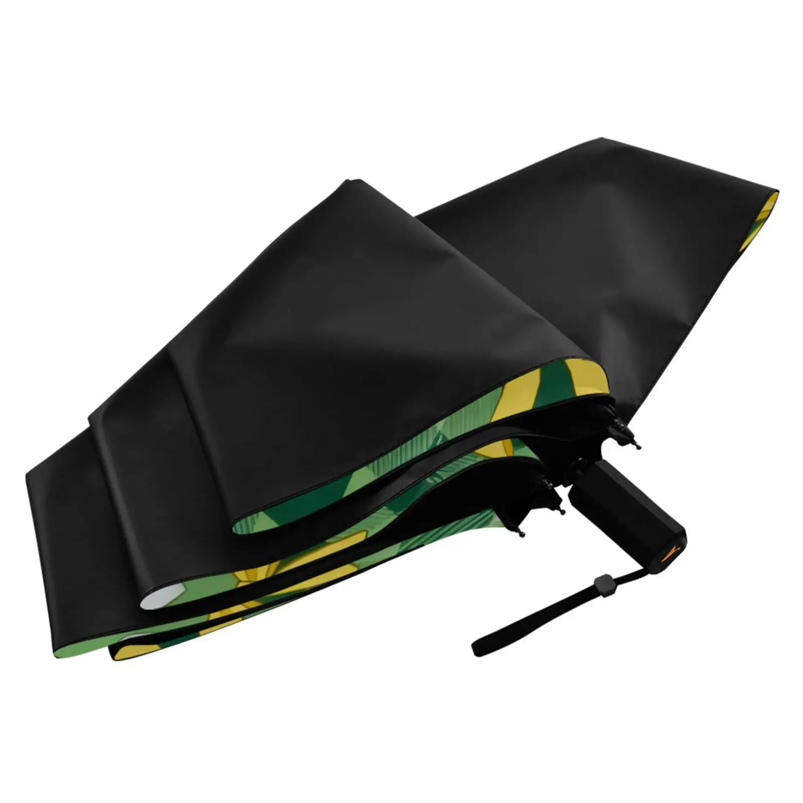 Three Folding Umbrella Parasol Women Anti-UV Sun Protection Umbrella Outside Black Coating 6 Ribs bow print