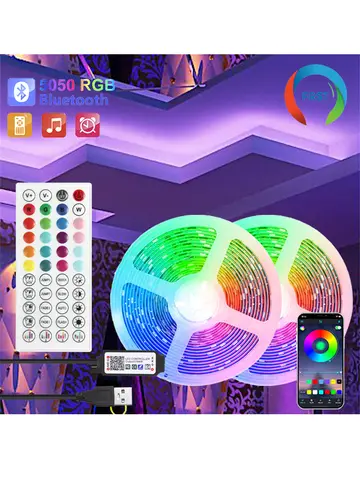 Colore RGB 5050 Striscia LED Bluetooth Nastro Decor per Camera LED 10m 15m 20m 30m PC TV retroilluminazione Illuminazione a LED al neon C meesтоди®дglas лента