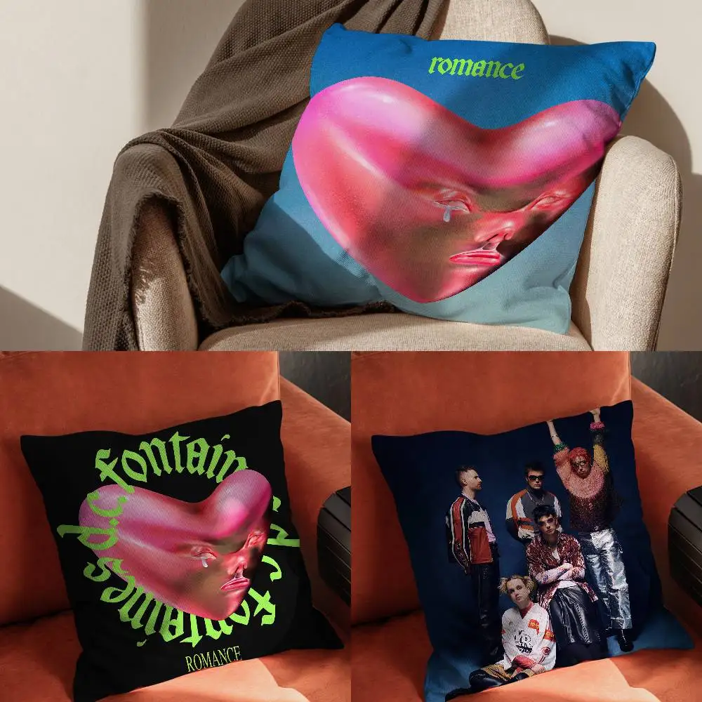 

Band F-Fontaines D.C. RomancePillowcase For Car Pillows 60x60 Cushions Luxury Double Sided Cover Home And Decoration Sofa 30x30