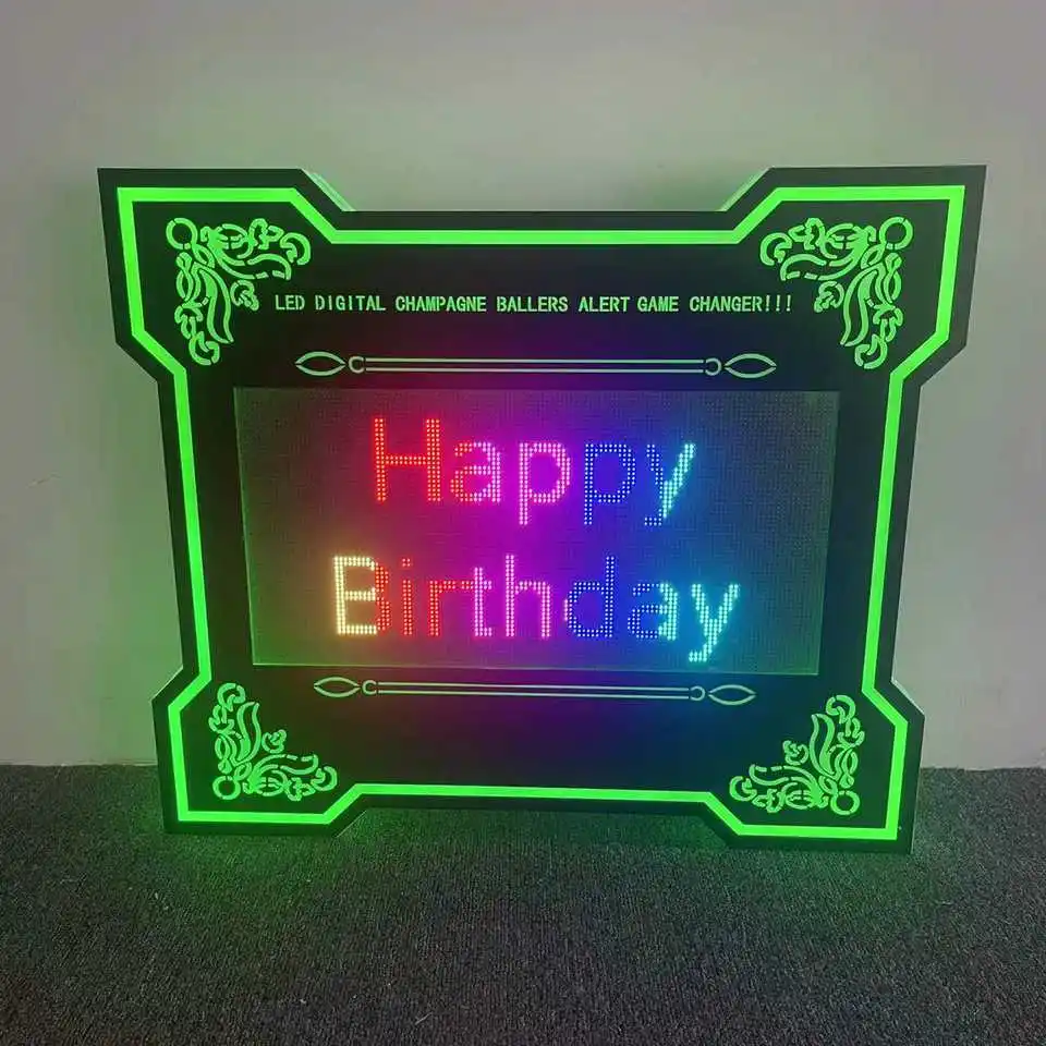 

DIY letters digital message board app programmable billboard glorifier led bottle presenter display rack for nightclub bar party