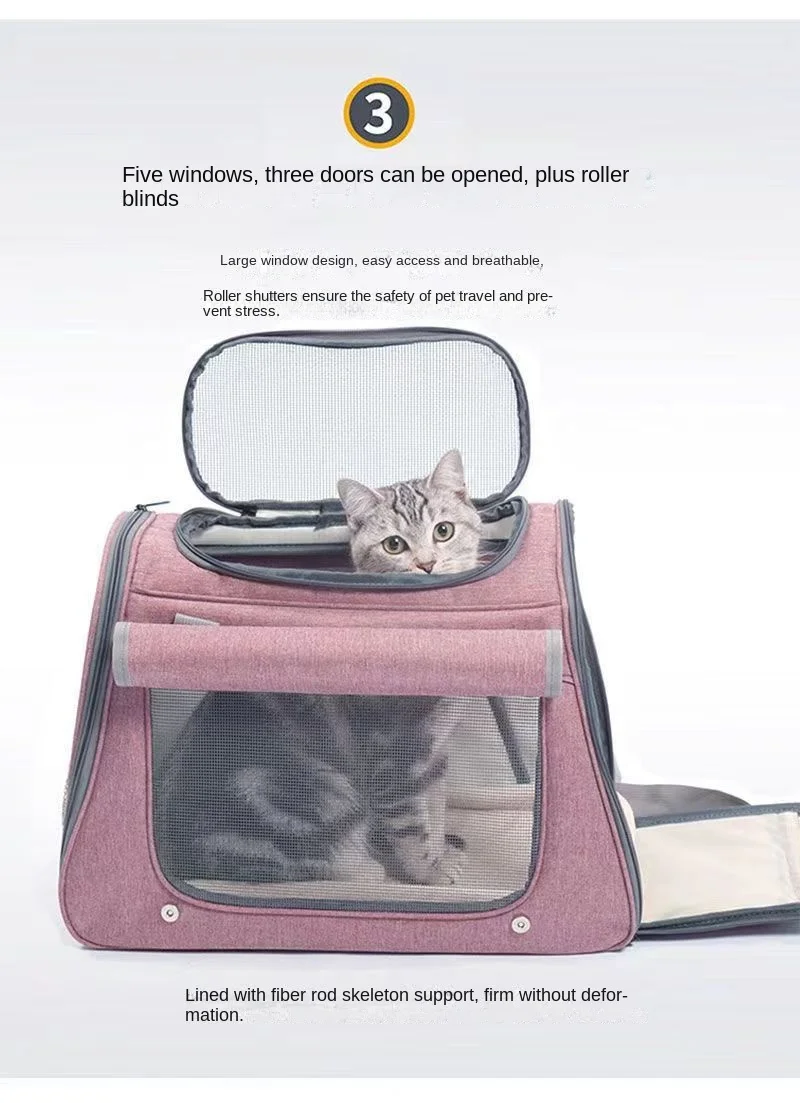 Pet Bag Fashion Pet Car Bag Casual Breathable Mesh Portable Outing Portable Cat Bag Messenger Bag
