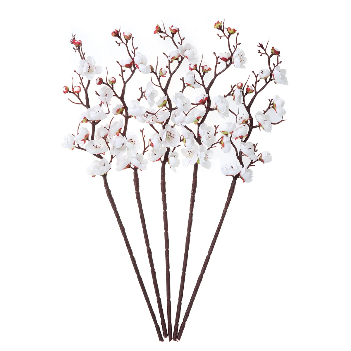 

5Pcs 60Cm Artificial Plum Blossom in Rose Red Lifelike Silk Flower for Garden Home Office Decor Lasting Wedding Decoration