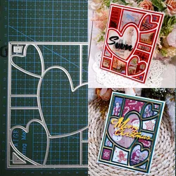 heart rectangular frame Metal Cutting Dies Stencil DIY Scrapbooking Embossing Paper Cards Album Decorative Craft Cut Template