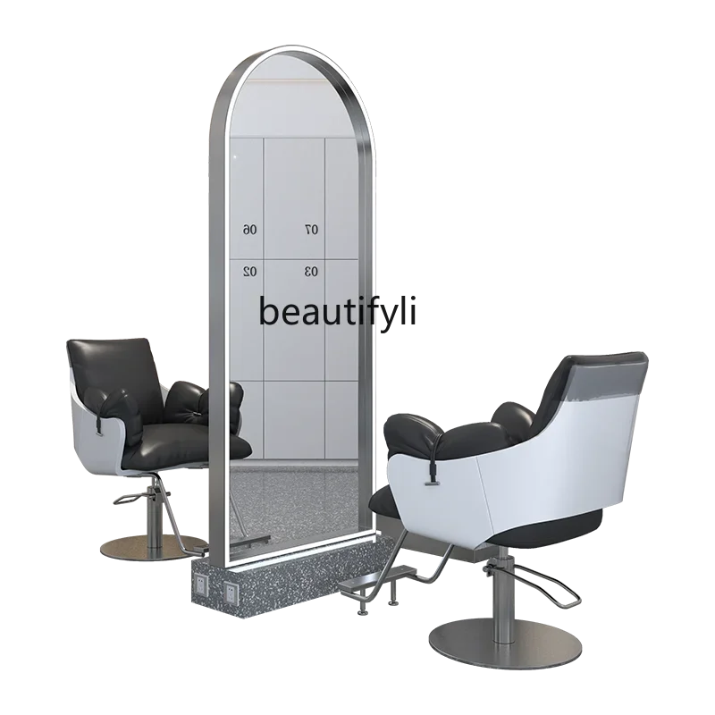 

newBarber Shop Toeletta Salone Specchio da pavimento su un solo lato Specchio per taglio capelli Specchio cosmetico da studio