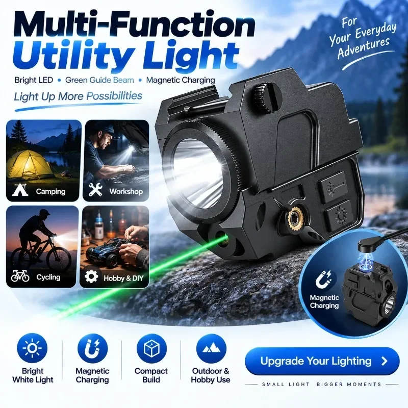 Magnetic Rechargeable P1 LED Flashlight Hanging Type Combined Light Lamp for Outdoor & Daily Lighting