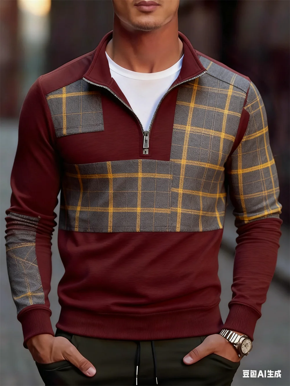 ثلاثية الأبعاد طباعة خمر العرقية نمط سستة البلوز الرجال في الهواء الطلق الشارع الهيب هوب كم طويل البلوز الخريف الشتاء نصف البريدي الملابس