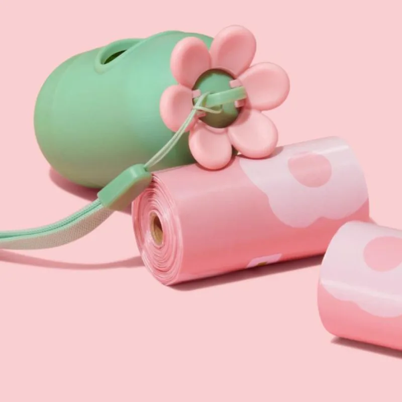 Pet Pet Poop Scooper Bag Portable Pet Waste Bag Matching Pink Flower Dog Garbage Holder Dispensers Cleaning Supplies Accessories - Aliexpress Deal