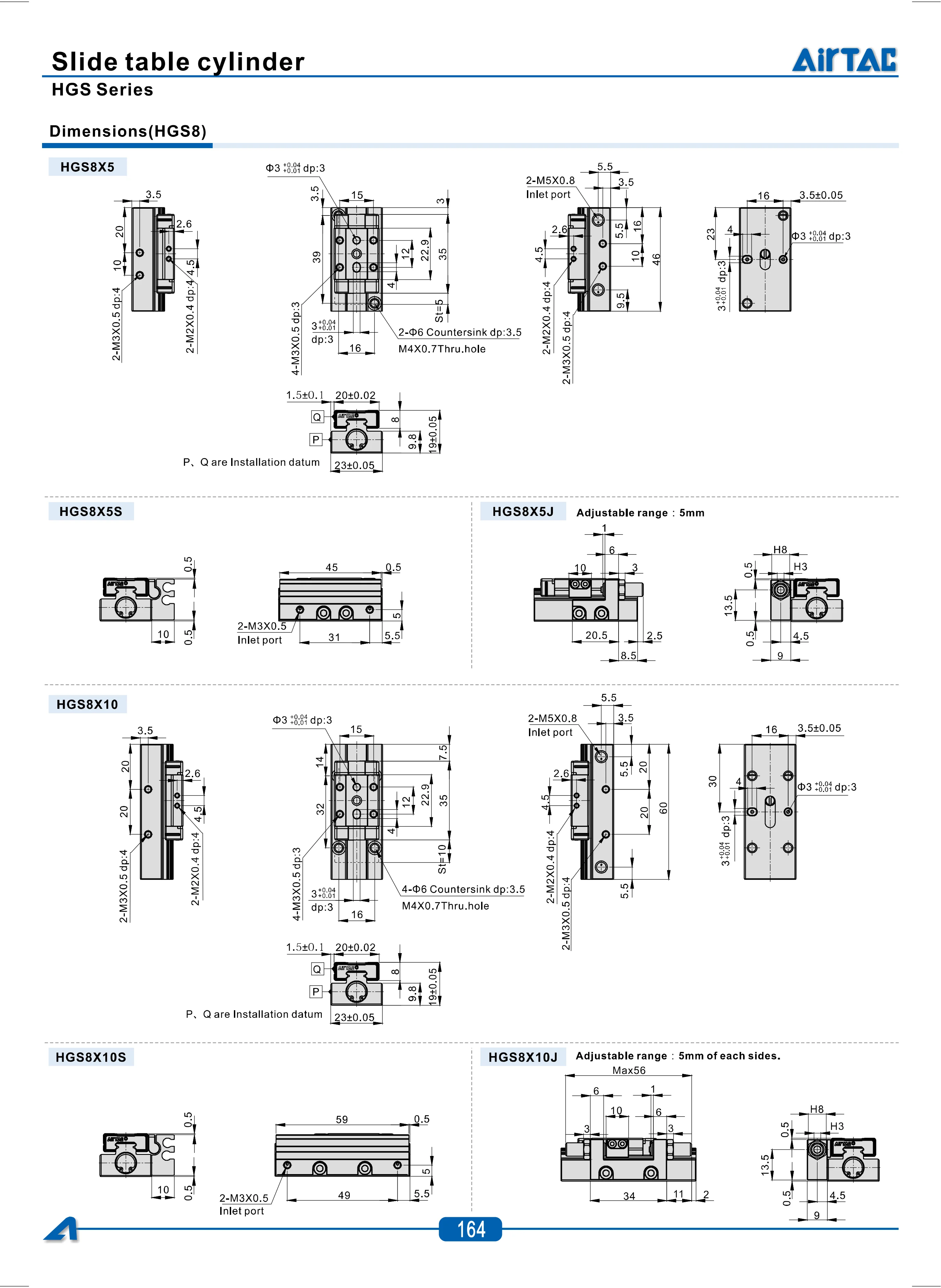 Original AirTAC HGS-Serie Miniatur-Präzisions-Schiebezylinder Pneumatischer Aktuator HGS6 HGS8 HGS10 HGS12 für Automatisierte Maschinen – Detail 13