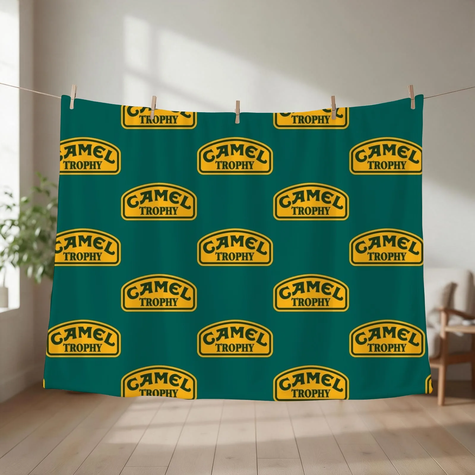 CAMEL TROPHY Throw Blanket couch cozy soft plush fuzzy picnic outdoor blanket