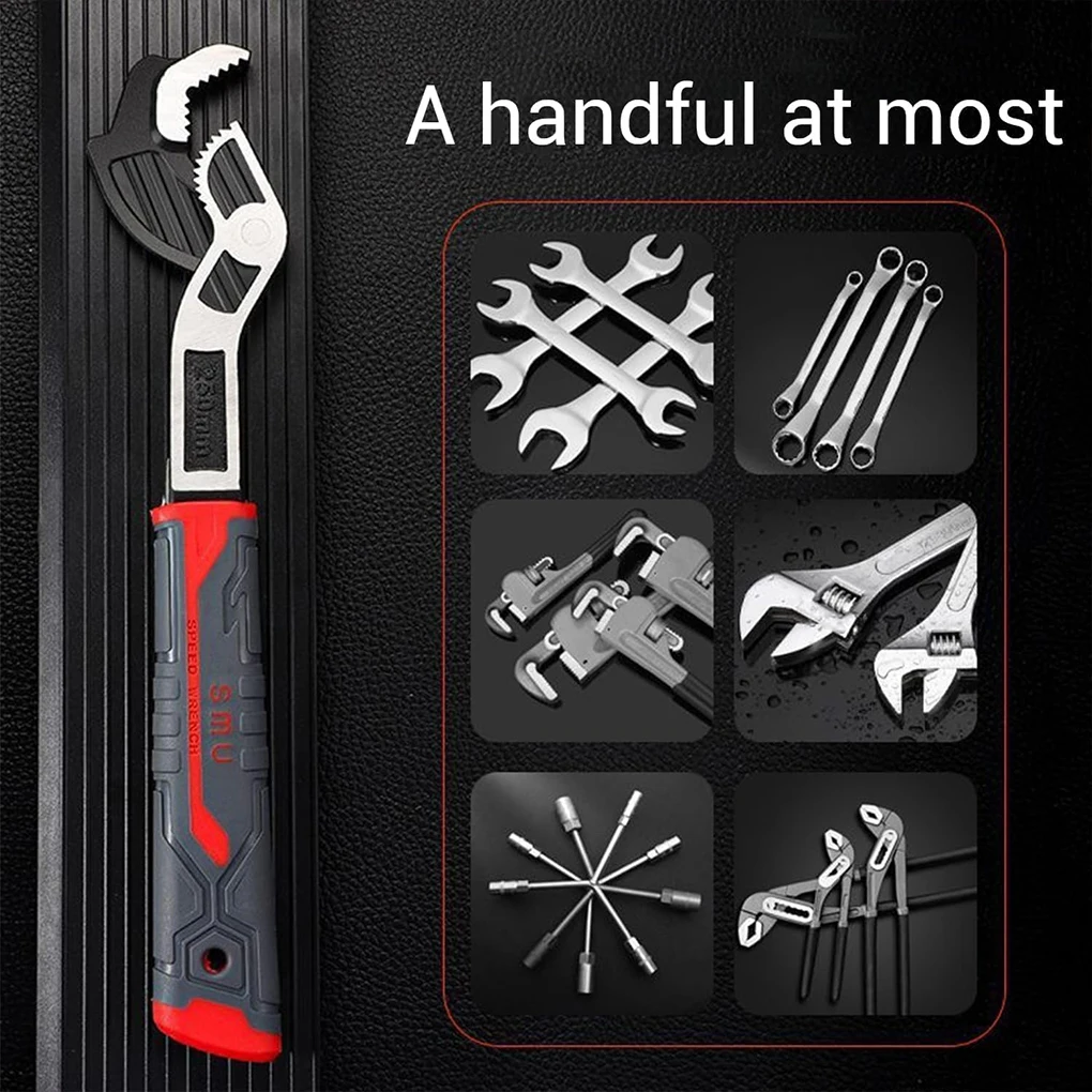 Adjustable Universal Pipe Wrench Set Multifunctional Self-Locking Wrench Fast Power Grip Pipe Wrench for Car Plumbing Repair