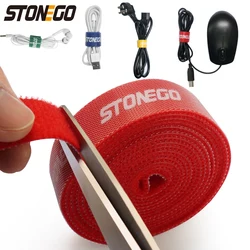 STONEGO USB oplot na kable Organizer do kabli opaski na mysz uchwyt na przewód słuchawkowy przewód HDMI darmowe cięcie zarządzanie telefon Hoop taśma Protector