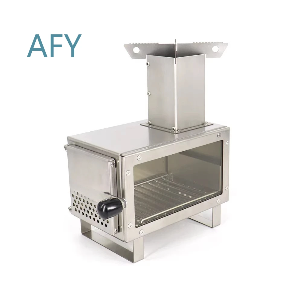 Outdoor Camping Tabletop Wood Stove for Picnic Heating Tea Making Portable Folding Stove for Tent Backyard Patio RV Travel