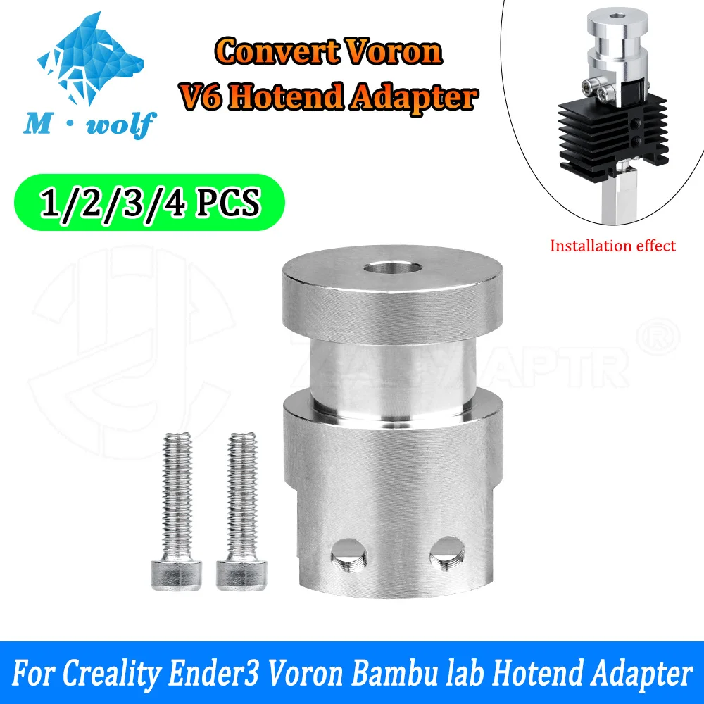

Адаптер Hotend для экструзионной головки Bambu Lab с подогревом Hotend, смена на адаптер Hotend Creality Ender3 Voron/E3DV6, алюминиевый комплект с ЧПУ
