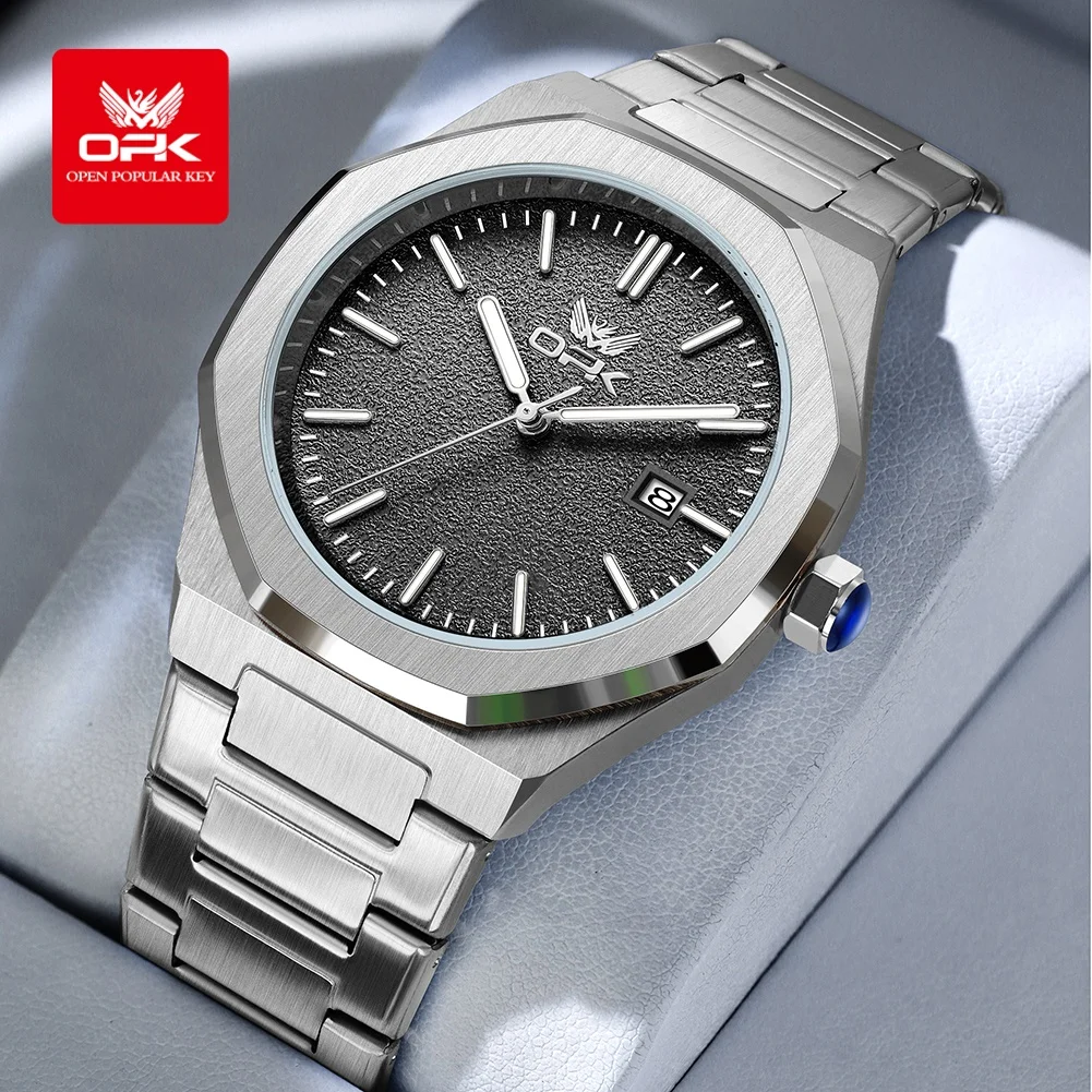6046 OPK Steel quartz watch with calendar